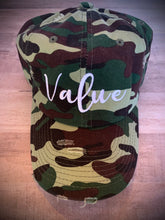 Load image into Gallery viewer, My Value is Non-Negotiable                                               Camo Vintage Dad Hats
