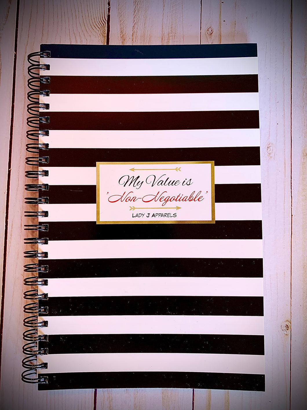 My Value is Non-Negotiable                                                       Striped Notebook